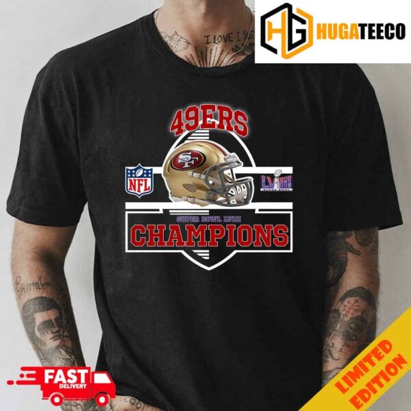 San Francisco 49ers Helmet Congratulations Super Bowl LVIII Season 2023-2024 Champions NFL Playoffs T-Shirt