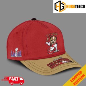 San Francisco 49ers Mickey Mouse Super Bowl LVIII Champions Red And Yellow Colorway Classic Cap Hat Snapback Merchandise