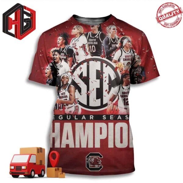South Carolina Women’s Basketball SEC Regular Season Champions  3D T-Shirt
