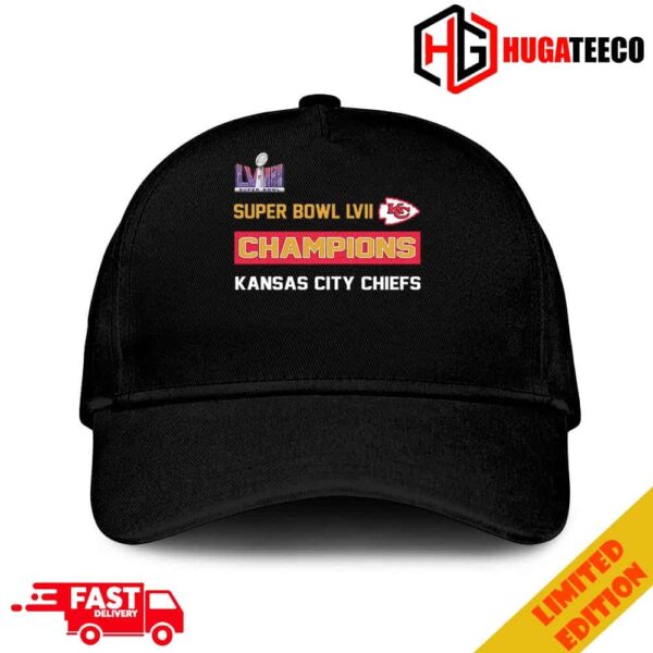 Super Bowl LVIII Champions Season 2023-2024 Is Kansas City Chiefs Logo NFL Playoffs Merchandise Hat-Cap