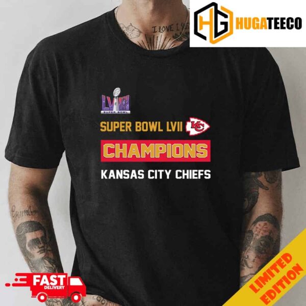 Super Bowl LVIII Champions Season 2023-2024 Is Kansas City Chiefs Logo NFL Playoffs Merchandise T-Shirt