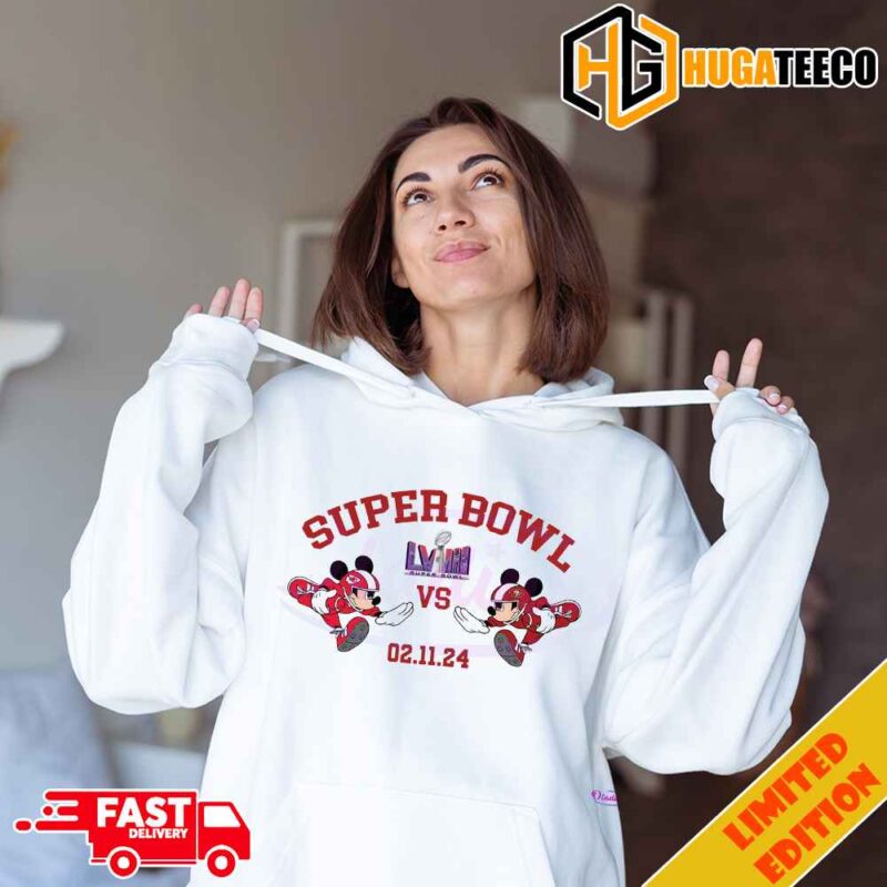Super Bowl LVIIII Mickey Mouse 49ers vs Chiefs February 11 2024 T-Shirt Hoodie