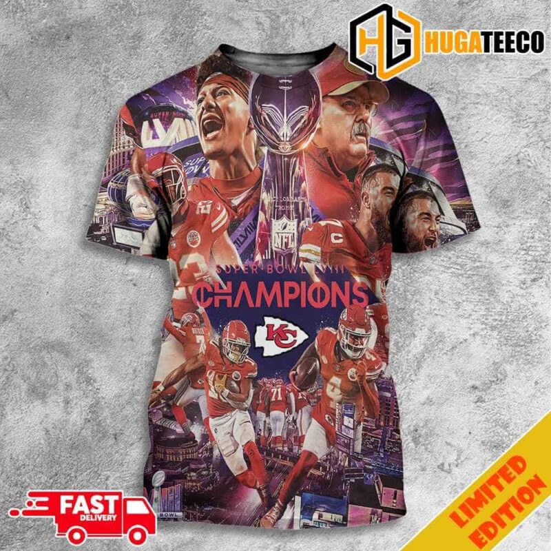 The Chiefs Are Super Bowl LVIII Champions Congratulations NFL Playoffs 2023-2024 3D T-Shirt