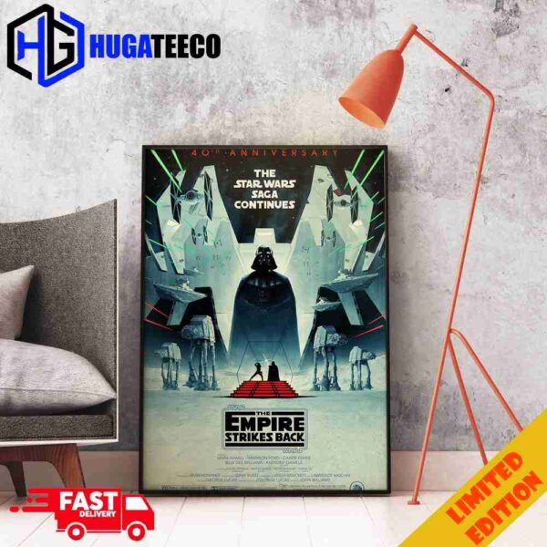 The Empire Strikes Back Star Wars Saga Continues 40th Anniversary Canvas Poster