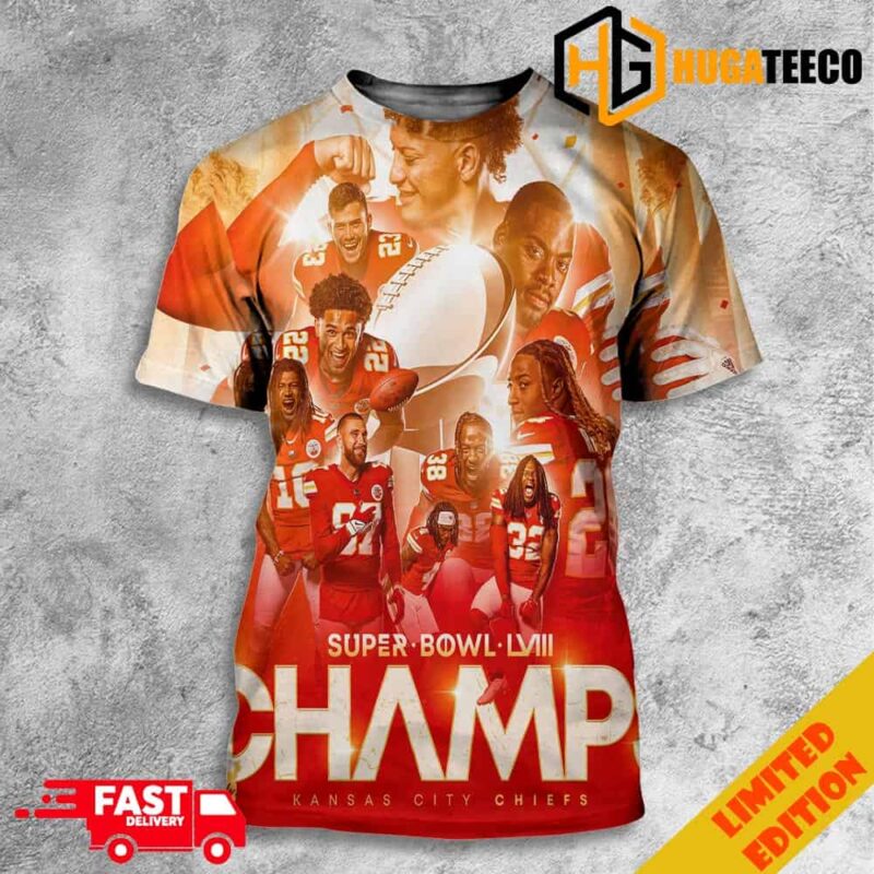 The Kansas City Chiefs Are Super Bowl LVIII Champions NFL Playoffs 2023-2024 3D T-Shirt