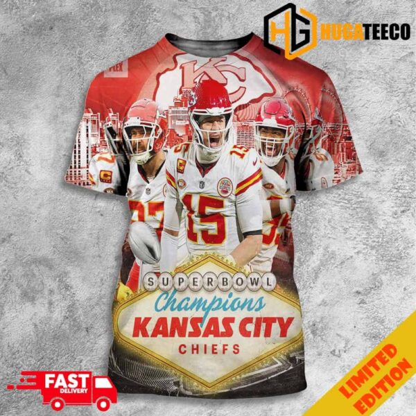 The Kansas City Chiefs Repeat As Super Bowl LVIII 2023-2024 Champions NFL Playoffs 3D T-Shirt