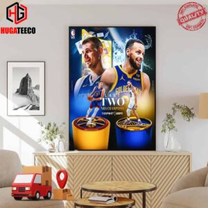 The Last Two NBA Champions Nikola Jokic 2022 NBA Champions And  Stephen Curry 2023 NBA Champions Poster Canvas