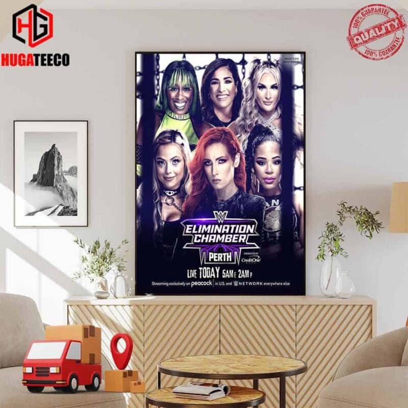 The Momen’s WWE World Champion  At Wrestle Mania Streaming Exclusively On Peacock In US And WWE Network Everywhere Else Poster Canvas