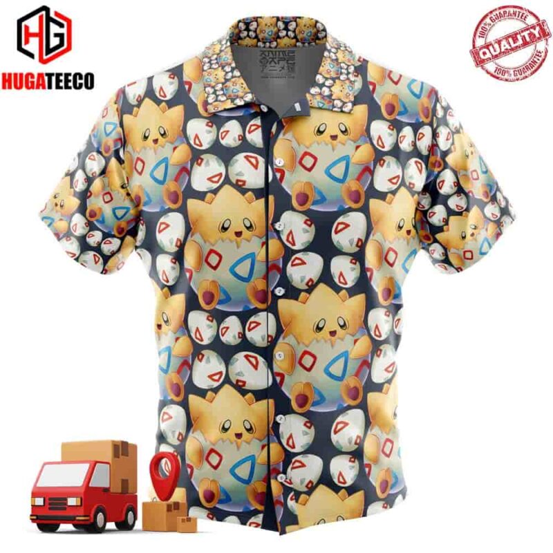 Togepi Pokemon Button Up Hawaiian Shirt