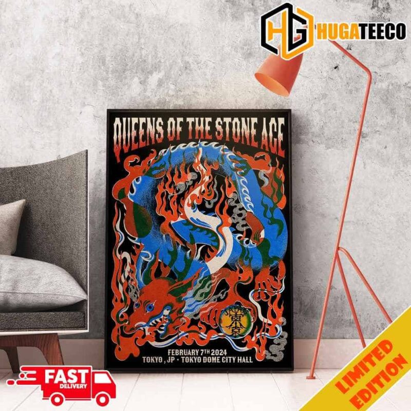 Tokyo Tonight February 7th 2024 At Tokyo Dome City Hall Queens Of The Stone Age By Natsuki Tawtatari The End Is Nero Poster Canvas