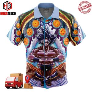 Trippy Ultra Instinct Goku Dragon Ball Super Button Up Hawaiian Shirt