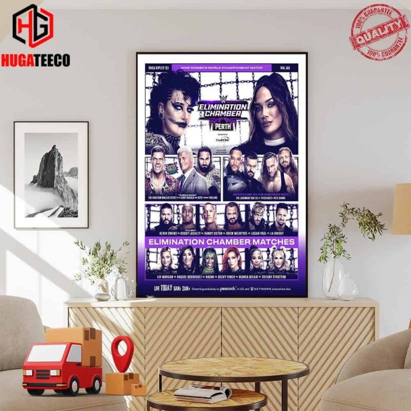 WWE Elimination Chamber Perth List Match Poster Canvas