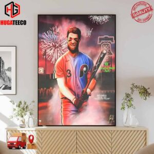 3 Weeks Until Opening Day Fanatics Exclusive X Bryce Harper Painted By Spector Art Poster Canvas