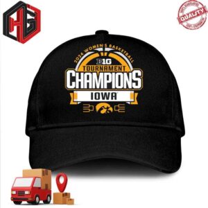 84 Black Iowa Hawkeyes 2024 Big Ten Women’s Basketball Conference Tournament Champions Hat-Cap