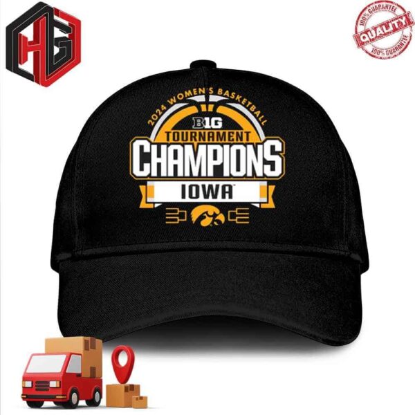 84 Black Iowa Hawkeyes 2024 Big Ten Women’s Basketball Conference Tournament Champions Hat-Cap