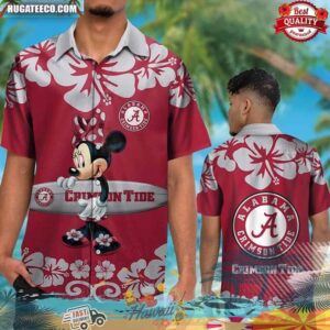Alabama Crimson Tide Minnie Mouse Aloha Hawaiian Shirt