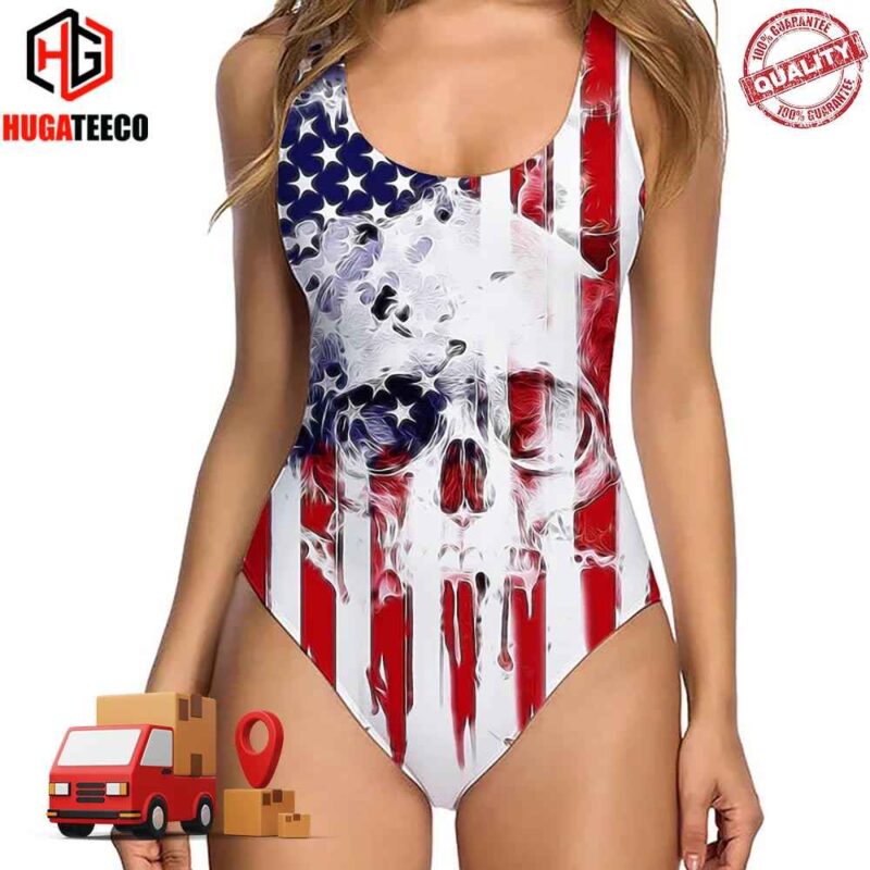 American Flag Skull Ugly Swimsuit Bikini Summer Collections 2024