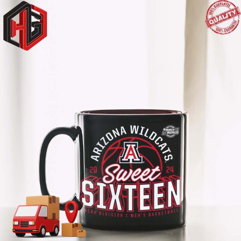 Arizona Wildcats 2024 NCAA Men’s Basketball Tournament March Madness Sweet Sixteen Defensive Stance Ceramic Mug Merchandise T-Shirt Hoodie Poster