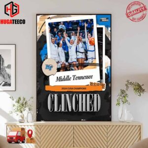Back-to-Back Champs Middle Tennessee Blue Raiders Are Punching Their Ticket For The Second Year In A Row 2024 Cusa Champions NCAA March Madness Poster Canvas