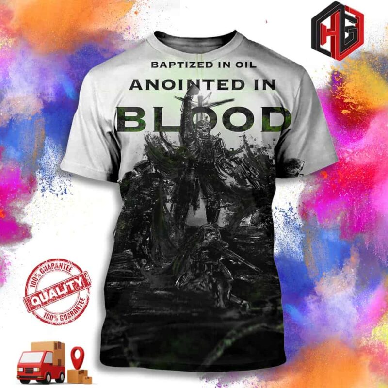 Baptized In Oil Anointed In Blood Helldivers 2 3D T-Shirt
