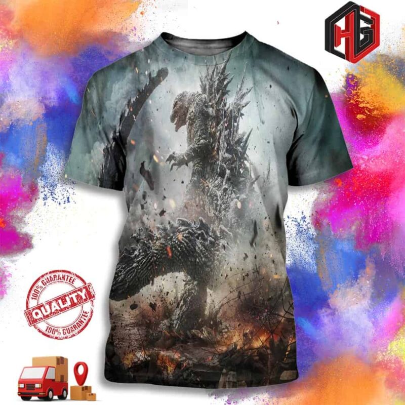 Best Visual Effects Award Godzilla Minus One Wins The Oscars 2024 3D T-Shirt
