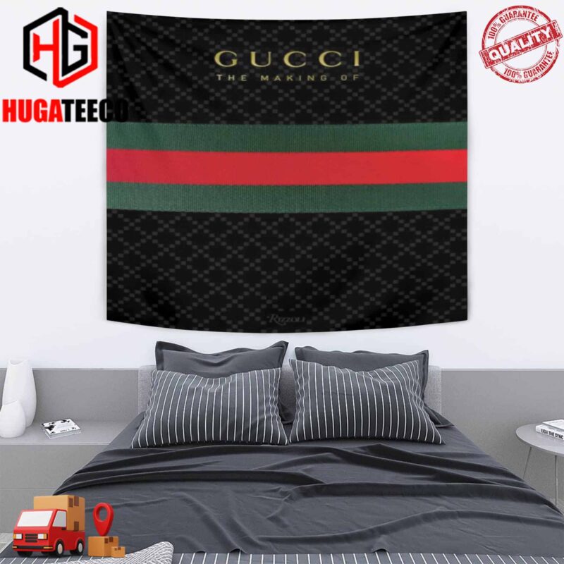 Big Text Logo Gucci Luxury Bedroom Home Decor Tapestry