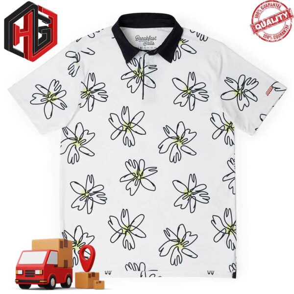 Breakfast Balls Flower Doodle All Summer Fashion Summer Polo Shirt