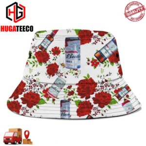 Budweiser Rose Elegance The Regal Harmony Of Beer Infused With Rose Summer Headwear Bucket Hat Cap For Family