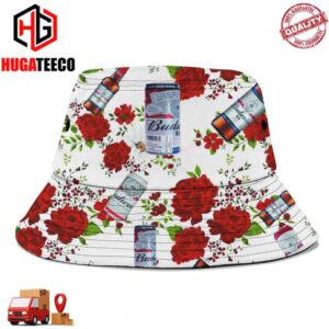 Budweiser X Roses Logo Beer Summer Headwear Bucket Hat Cap For Family
