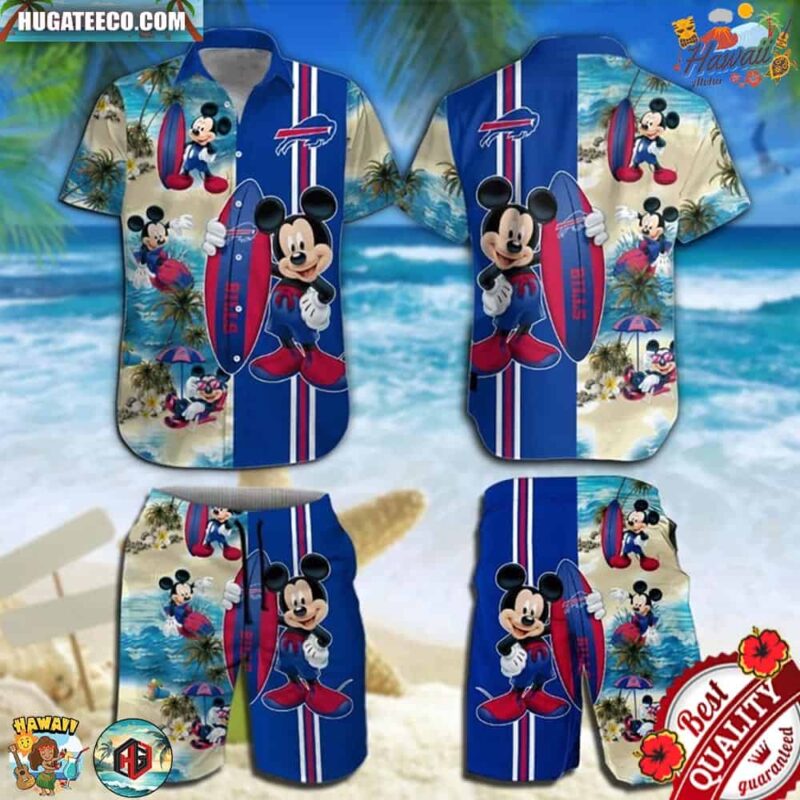 Buffalo Bills Mickey Mouse Hawaiian Shirt Beach Short