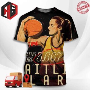 Caitlin Clark 3667 Points And Counting For The All-time NCAA Scoring Leader 3D T-Shirt