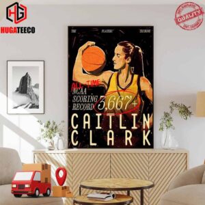 Caitlin Clark 3667 Points And Counting For The All-time NCAA Scoring Leader Poster Canvas