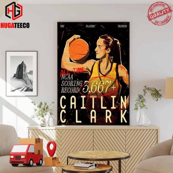 Caitlin Clark 3667 Points And Counting For The All-time NCAA Scoring Leader Poster Canvas
