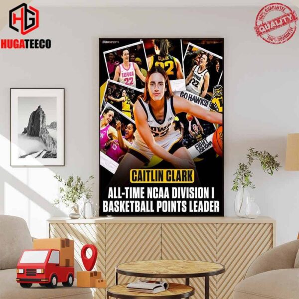 Caitlin Clark Is The Most Prolific Scorer In NCAA Division I Basketball History Poster Canvas