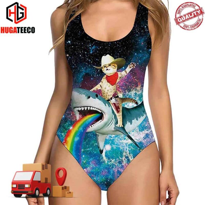 Cat Riding Shark Ugly Swimsuit Bikini Summer Collections 2024