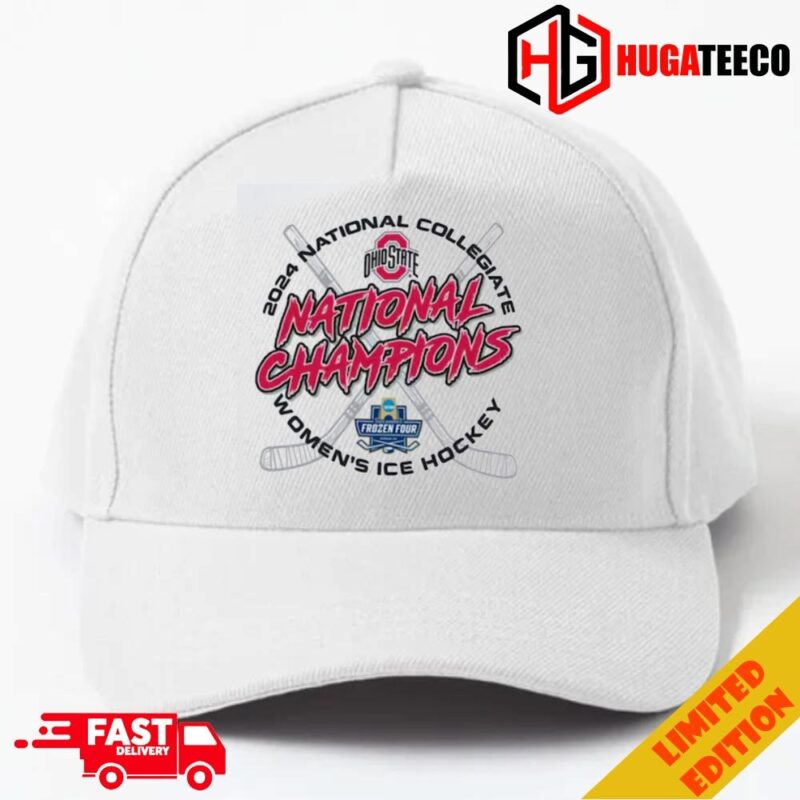 Champion White Ohio State Buckeyes 2024 NCAA Women’s Ice Hockey National Champions Locker Room Classic Hat-Cap