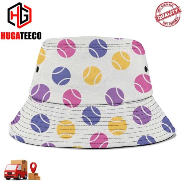 Colorful Tennis Balls Summer Headwear Bucket Hat Cap For Family