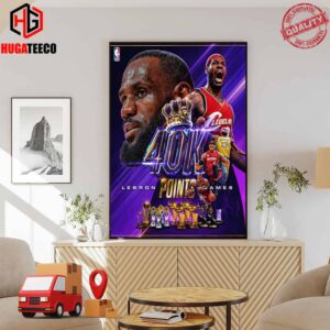 Congrats Lebron James King James Los Angeles Lakers Reaches 40k Points NBA Home Decor Poster Canvas