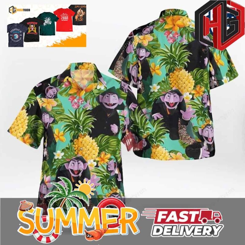Count Von Count The Muppets Summer Hawaiian Shirt And Beach Short
