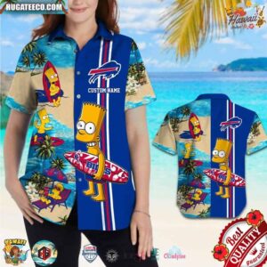 Custom Name Buffalo Bills Bart Simpson Hawaiian Shirt