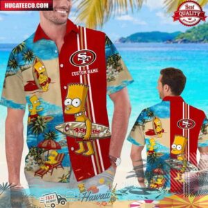 Custom Name San Francisco 49ers Bart Simpson Hawaiian Shirt