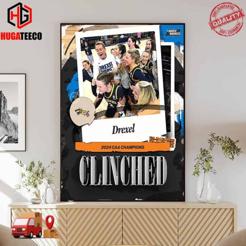 Drexel Dragons Defeats Stony Brook To Win The CAA Basketball Tournament NCAA March Madness Poster Canvas