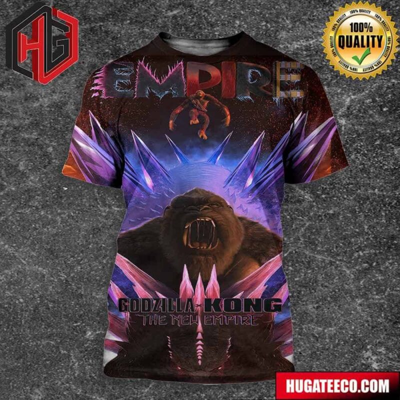Excited Godzilla X Kong The New Empire Alt-poster Illustration 3D T-Shirt Excited Godzilla X Kong The New Empire Alt-poster Illustration 3D T-Shirt