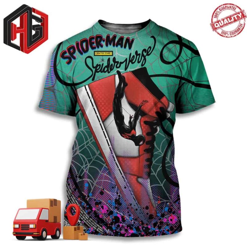 Fantastic Poster For Spider-Man Into The Spider-Verse By Seth Groves Illustration 3D T-Shirt