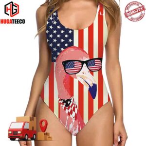 Flamingo American Flag Ugly Swimsuit Bikini Summer Collections 2024