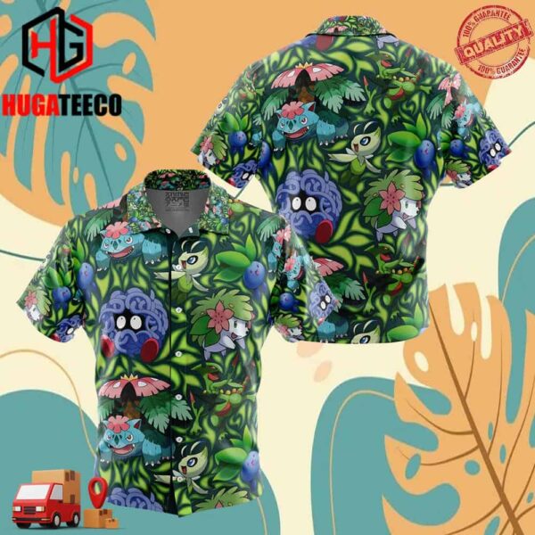 Grass Type Pokemon Pokemon Hawaiian Shirt For Men And Women Summer Collections