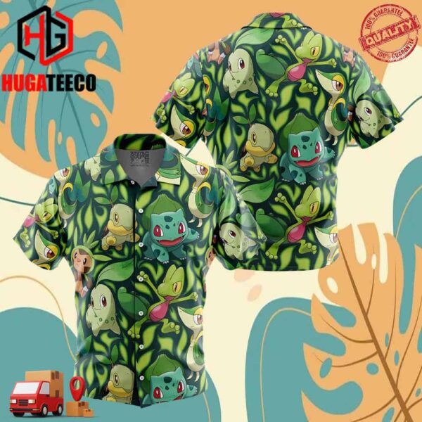 Grass Type Starters Pokemon Hawaiian Shirt For Men And Women Summer Collections