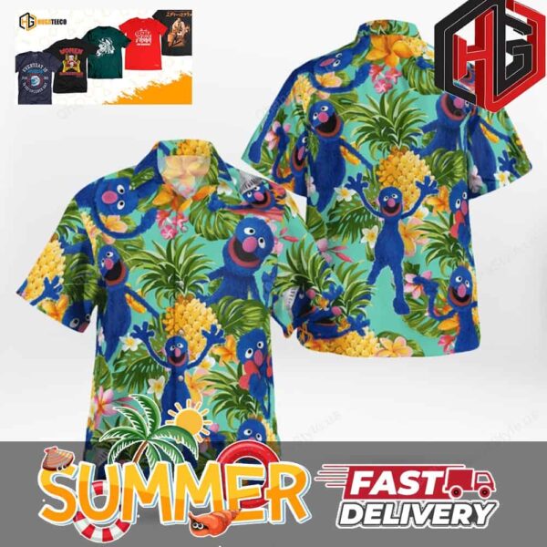 Grover Muppets Tropical Summer Hawaiian Shirt And Beach Short