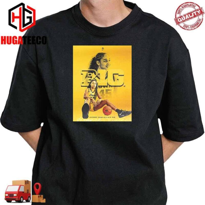 Hannah Stuelke x Iowa Hawkeyes Second Team All-Big Ten Women’s Basketball T-Shirt