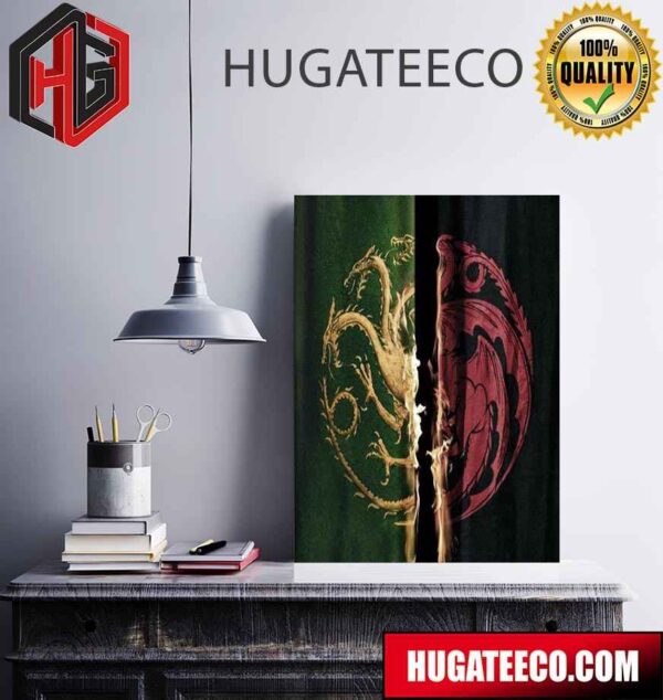 House Of The Dragon 2 All Must Choose Logo Team Green And Team Black Poster Canvas